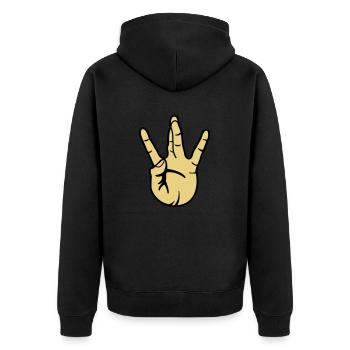 westside hand - Unisex Premium Bio Zip Hoodie - Schwarz - Hinten - Nico (187cm)