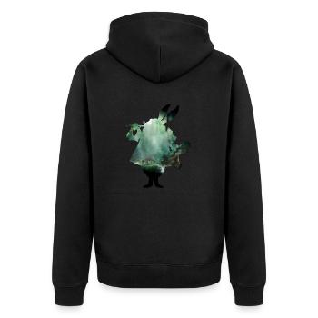 Rabbit and wood - Unisex Premium Organic Zip Hoodie - black - Back - Nico (187cm)