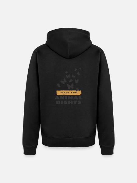 Animal Rights / Tierschutz - Unisex Premium Organic Zip Hoodie - black