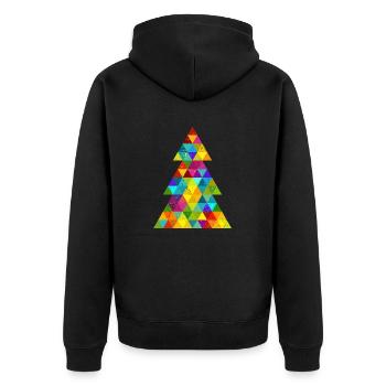 Christmas Tree Oh Christmas Tree Winter Hipster Grunge - Unisex Premium Organic Zip Hoodie - black - Back - Nico (187cm)