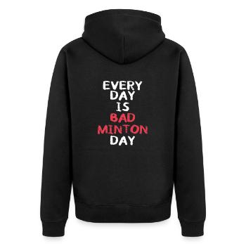 badminton badminton player badminton badminton day - Unisex Premium Organic Zip Hoodie - black - Back - Nico (187cm)