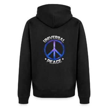 Paix universelle - Veste à capuche bio Premium Unisexe - noir - Dos - Nico (187cm)