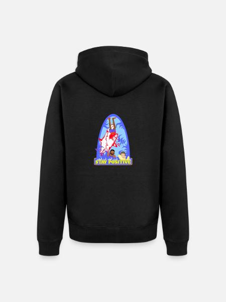 Surferdude -Surfer - Unisex Premium Organic Zip Hoodie - black