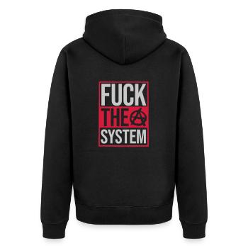 Citation baise le système - Veste à capuche bio Premium Unisexe - noir - Dos - Nico (187cm)