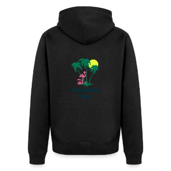Tropenliebe - Unisex Premium Bio Zip Hoodie - Schwarz - Hinten - Nico (187cm)