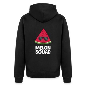 Pastèque - Melon Squad avec des lunettes de soleil - Veste à capuche bio Premium Unisexe - noir - Dos - Nico (187cm)