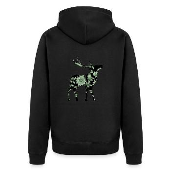 Cerf - Veste à capuche bio Premium Unisexe - noir - Dos - Nico (187cm)