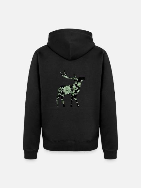 Cerf - Veste à capuche bio Premium Unisexe - noir