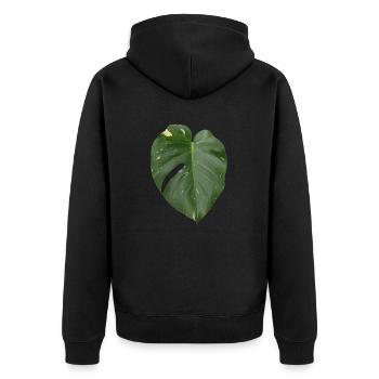 Feuille de Monstera - Veste à capuche bio Premium Unisexe - noir - Dos - Nico (187cm)