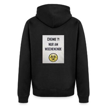 Chemie am Wochenende - Unisex Premium Bio Zip Hoodie - Schwarz - Hinten - Nico (187cm)