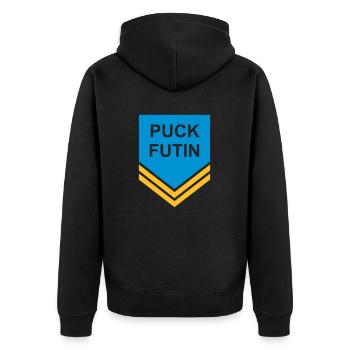 Conception du logo Puck Futin - Veste à capuche bio Premium Unisexe - noir - Dos - Nico (187cm)