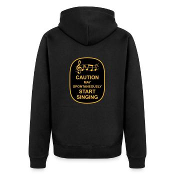 may spontaneously start singing - Unisex Premium Organic Zip Hoodie - black - Back - Nico (187cm)