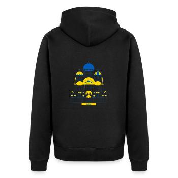 Kiew St. Vladimir's Cathedral - Unisex Premium Bio Zip Hoodie - Schwarz - Hinten - Nico (187cm)
