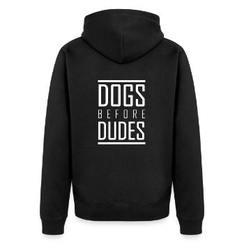 Dog Hund - Unisex Premium Organic Zip Hoodie - black - Back - Nico (187cm)