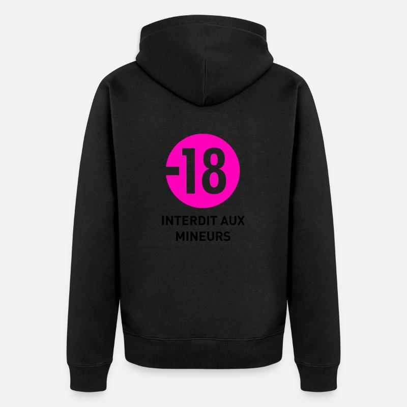 Interdit aux mineurs rose - Veste à capuche bio Premium Unisexe - noir