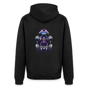 Robot Omega - Unisex Premium Organic Zip Hoodie - black - Back - Nico (187cm)