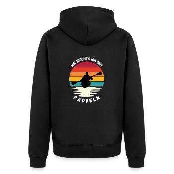 Mir reicht s ich geh paddeln Kajak Design - Unisex Premium Bio Zip Hoodie - Schwarz - Hinten - Nico (187cm)