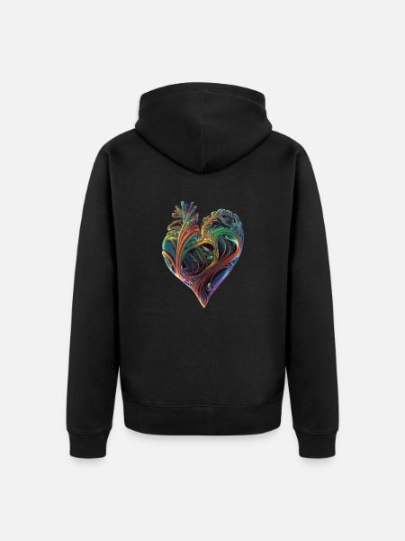 Herz - Unisex Premium Bio Zip Hoodie - Schwarz