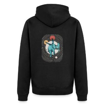 Flying elephant. - Unisex Premium Organic Zip Hoodie - black - Back - Nico (187cm)