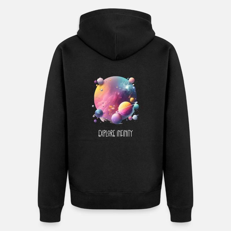 Explorez l infini - Veste à capuche bio Premium Unisexe - noir