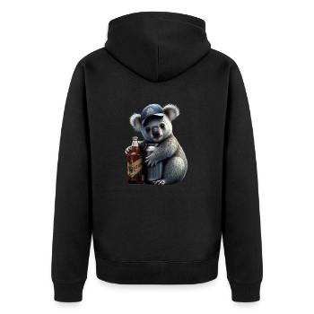Sweet Koala - Australia Alcohol - Unisex Premium Organic Zip Hoodie - black - Back - Nico (187cm)