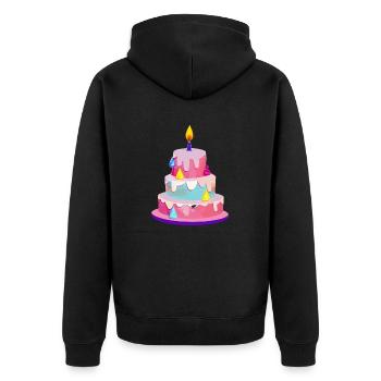 Birthday Birthday Party Baby Birthday Cake - Unisex Premium Organic Zip Hoodie - black - Back - Nico (187cm)