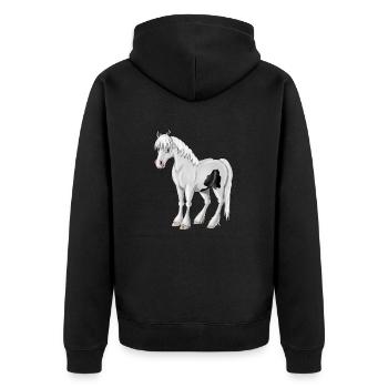 Trinker - Unisex Premium Bio Zip Hoodie - Schwarz - Hinten - Nico (187cm)