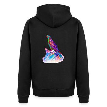 Budgerigar Bird Cockatiel Bird Propriétaire - Veste à capuche bio Premium Unisexe - noir - Dos - Nico (187cm)