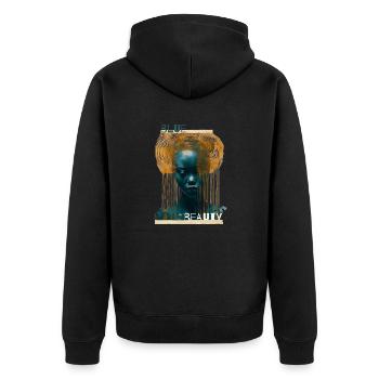 Blue Beauty | Modern Art | Beautiful woman in blue - Unisex Premium Organic Zip Hoodie - black - Back - Nico (187cm)