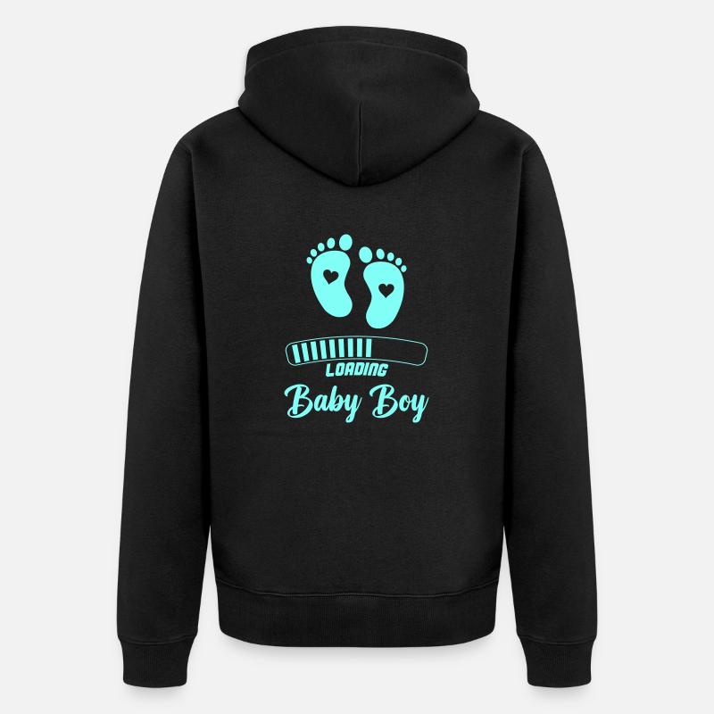 loading baby boy - Unisex Premium Bio Zip Hoodie - Schwarz