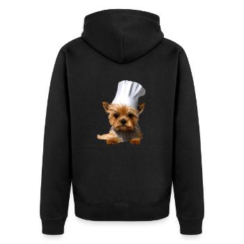 Yorkshire Terrier Restaurateur Chien Cuisine Chien Chiot - Veste à capuche bio Premium Unisexe - noir - Dos - Nico (187cm)