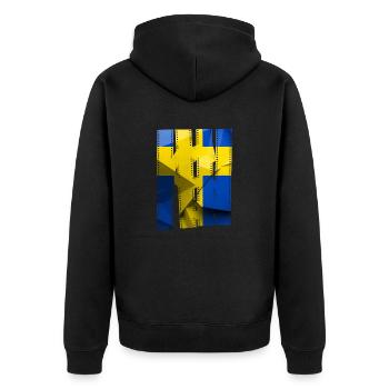 Sweden Sweden flag national norden skandinavia - Unisex Premium Organic Zip Hoodie - black - Back - Nico (187cm)