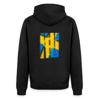 Schweden Schweden Flagge national norden skandinavia - Unisex Premium Bio Zip Hoodie - Schwarz - Hinten - Nico (187cm)