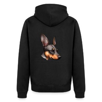 Doberman Doberman chiot chien Doberman dresseur - Veste à capuche bio Premium Unisexe - noir - Dos - Nico (187cm)