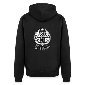 Basler wappen - Unisex Premium Bio Zip Hoodie - Schwarz - Hinten - Nico (187cm)