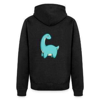 Hugadino Longneck, Dino, mignon dinosaure - Veste à capuche bio Premium Unisexe - noir - Dos - Nico (187cm)