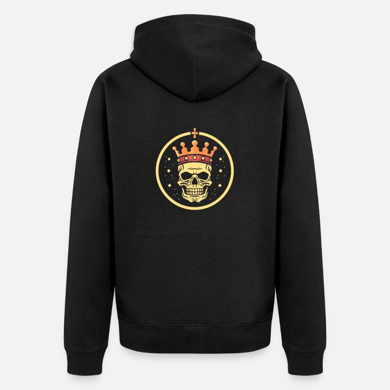 Dead King with Crown - Unisex Premium Organic Zip Hoodie - black