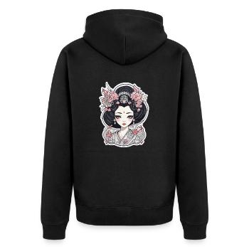 Geisha - Veste à capuche bio Premium Unisexe - noir - Dos - Nico (187cm)