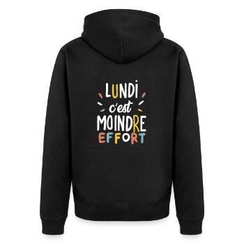 Lundi c'est moindre effort - Veste à capuche bio Premium Unisexe - noir - Dos - Nico (187cm)