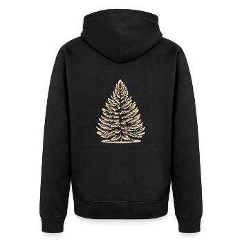 Weihnachtliche Grüße Fichte - Unisex Premium Bio Zip Hoodie - Schwarz - Hinten - Nico (187cm)