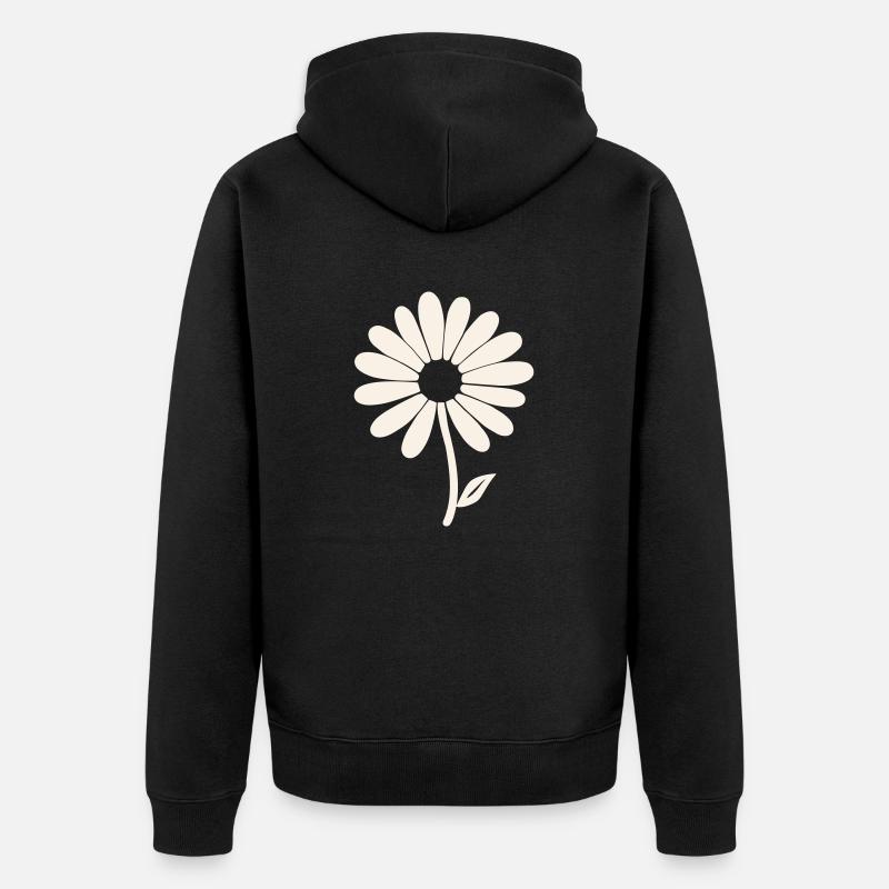 Gänseblümchen Grace - Unisex Premium Bio Zip Hoodie - Schwarz