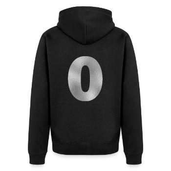 Numéro 0 Argent - Veste à capuche bio Premium Unisexe - noir - Dos - Nico (187cm)