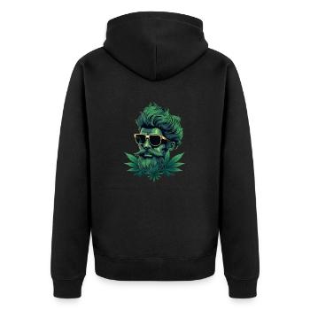 Cannabis Love Green - Unisex Premium Organic Zip Hoodie - black - Back - Nico (187cm)