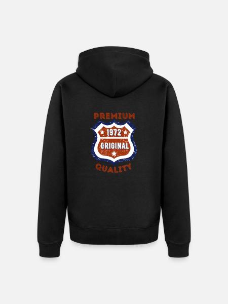 Premium quality 1972 - Unisex Premium Organic Zip Hoodie - black