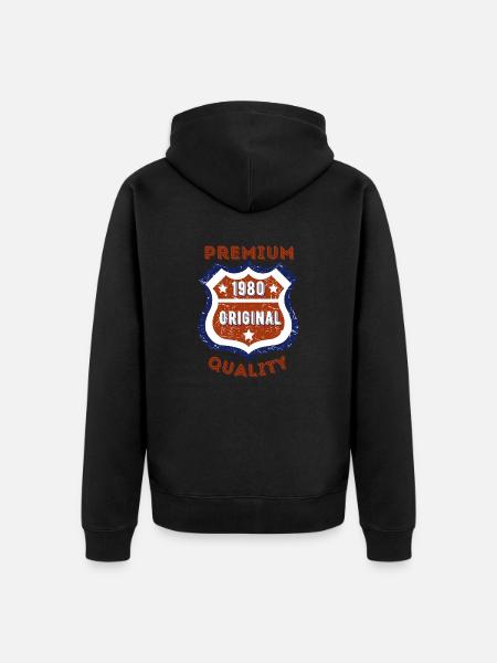 Premium quality 1980 - Unisex Premium Organic Zip Hoodie - black