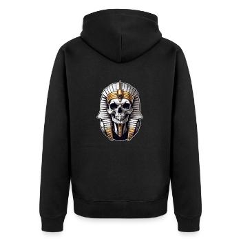 Pharao - Mumie - Ägypten - Unisex Premium Bio Zip Hoodie - Schwarz - Hinten - Nico (187cm)