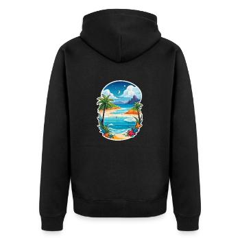 plage vacances soleil mer - Veste à capuche bio Premium Unisexe - noir - Dos - Nico (187cm)