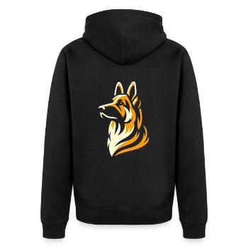 Berger Allemand Élégance - Veste à capuche bio Premium Unisexe - noir - Dos - Nico (187cm)