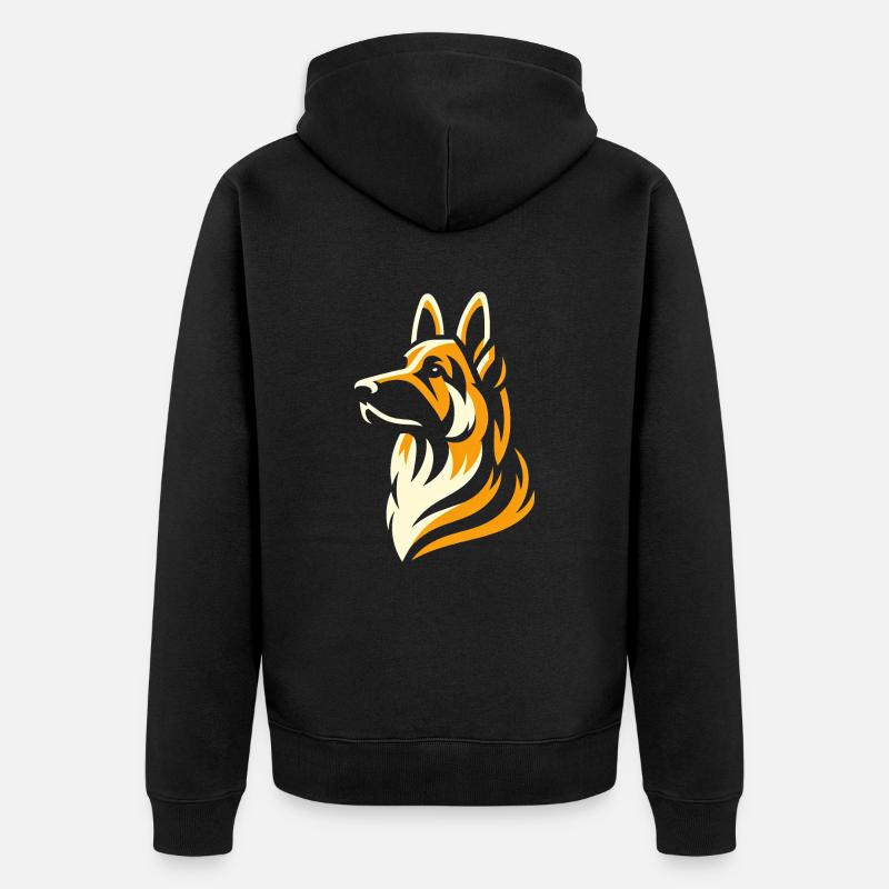 German Shepherd Elegance - Unisex Premium Organic Zip Hoodie - black