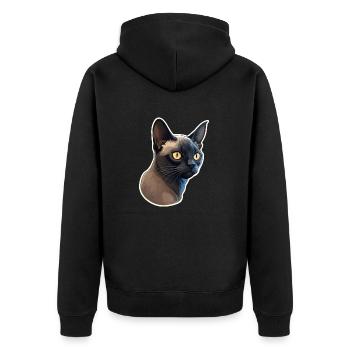 Chat birman - Veste à capuche bio Premium Unisexe - noir - Dos - Nico (187cm)